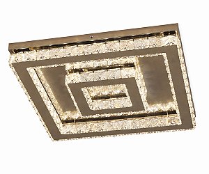 Plafon DNA Iluminação Aliança Quadrada Slim PLAF-ALQU50-2-SL – Duas Argolas 50/30 cm – LED 3000K 46W – Cromado