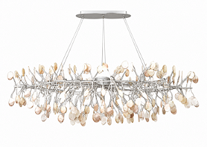 Plafon DNA Iluminação Branch Ágata Cristal 100cm BRANCH-100-AC-PL – 10 Lâmpadas E14 – Redondo – Galhos