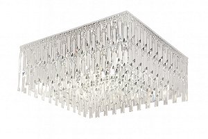 Plafon DNA Iluminação Crow IN-QU60 – 60 × 60 cm – 12× G9 – Placas e Bolas – 15 cm Altura