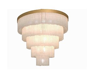 Plafon DNA Iluminação Felsen 60cm ROCHA-60-PLAFON – 3 Aros – 9 Lâmpadas E14 – Rocha – Pintura