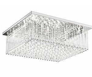 Plafon DNA Iluminação QUTB-30 – 30 × 30 cm – 3× G9 – Tubos e Bolas – 20 cm Altura