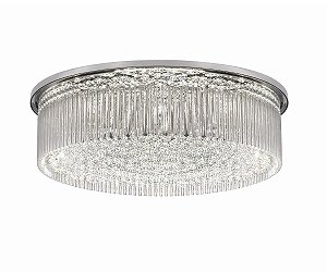 Plafon DNA Iluminação Solaris VD-RD40 – Ø40 cm – 5× G9 – Tubos com Vidrilhos e Bolas – 20 cm Altura