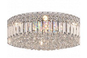 Plafon DNA Iluminação Victória IN-RD80 – Ø80 cm – 12× G9 – Placas e Bolas – 15 cm Altura