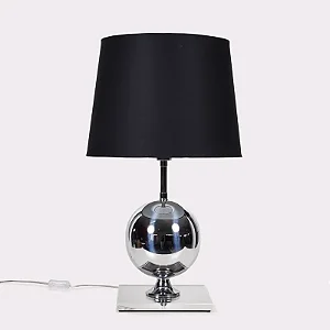 Abajur de Mesa Golden Art 1 Bola em Metal com Base Quadrada Pintura e Lâmpada E27 69cm M705PI