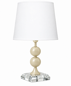 (Pintura) Abajur Mesa Golden Art M703PI 2 Bolas em Metal com Base Quadrada Pintura e Lâmpada E27 52cm