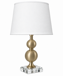(Pintura) Abajur Mesa Golden Art M701PI 2 Bolas em Metal com Base Quadrada Pintura e Lâmpada E27 67cm