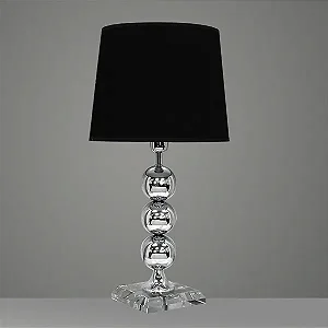 Abajur de Mesa Golden Art 3 Bolas em Metal com Base Quadrada em Latão e Lâmpada E27 60cm M702LT