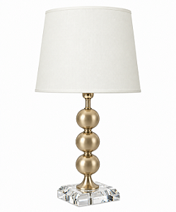 (Pintura) Abajur Mesa Golden Art M702PI 3 Bolas em Metal com Base Quadrada Pintura e Lâmpada E27 60cm