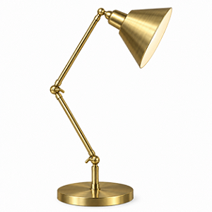 (Latão - Especiais) Abajur Golden Art Baboo Braço 20cm e 2 Articulações E27 Altura Média 50cm M1060-20-411LT