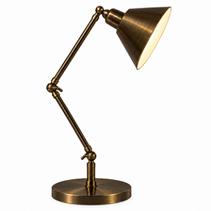 (Latão - Especiais) Abajur Mesa Golden Art Baboo Braço de 30cm e 2 Articulações E27 Altura Média 70cm M1060-30-411LT