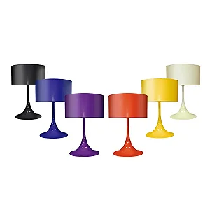 Abajur de Mesa Golden Art Mistt com Base Ø27cm Pintada e Cúpula em Plástico E27 62cm M900PI
