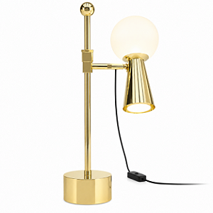 (Latão - Especiais) Abajur Mesa Golden Art Pivô M9900LT Bola de Vidro, Spot GU10 e Soquete G9 43cm