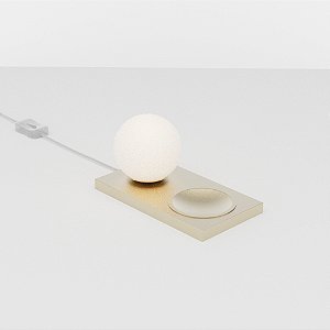 Abajur de Mesa Golden Art Plane 22x12cm com Bola 10cm em Pintura e Soquete G9 M755-10PI