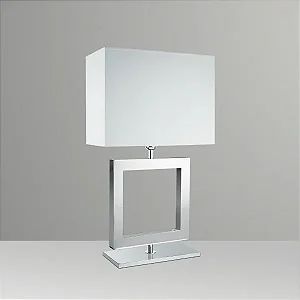 Abajur de Mesa Golden Art Quadrado 27x27 em Latão com Lâmpada E27 Altura 66cm M632LT