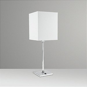 Abajur de Mesa Golden Art Slim Palito 38 em Latão com Haste Fixa, Base Quadrada com Interruptor e Lâmpada E27 60cm M619LT