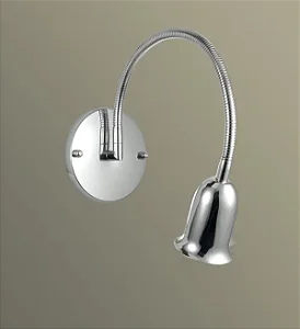 Arandela Brigitte Golden Art em Latão Cromado com Haste Flexível e Soquete GU10 P720LT