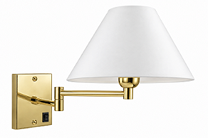 (Latão - Especiais) Arandela Golden Art P334LT Braço 1/2” com 30cm, 1 Articulação Soquete E27