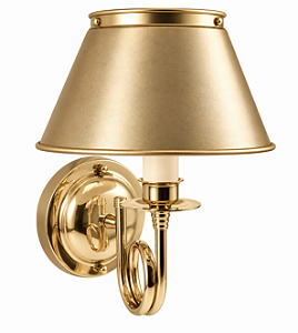 (Latão - Especiais) Arandela Golden Art P307LT Corneta com Braço Torcido e Soquete E27