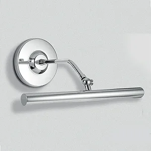 Arandela Golden Art Tubular 30cm com Braço Curvo em Latão, Canopla Redonda e 2 Soquetes G9 P303LT
