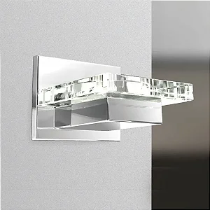 Arandela Quadrada Acrílico Golden Art 13x14 cm em Latão com Soquete G9 P913LT