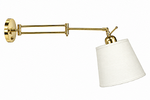 (Latão - Especiais) Arandela Rebecca Golden Art P730LT Articulada 42 cm com Soquete E27 | Largura 74 cm