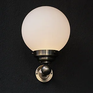 Arandela Vintage Fera Golden Art em Latão com Vidro Esférico e Soquete E27 P762LT