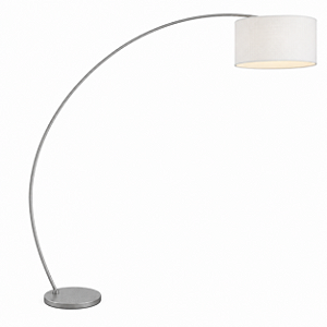(Pintura Prata) Coluna Iluminação Golden Art C950PI Arco Pintura Aço Alumínio Deslocamento 135cm Lâmpada E27 185cm