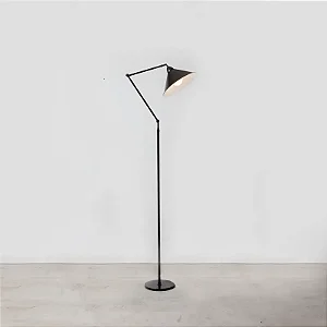 Coluna de Iluminação Golden Art Baboo Articulada com Pintura em Aço e Alumínio e Lâmpada E27 Altura Média 180cm C1060-412PI