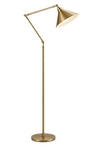 (Latão - Especiais) Coluna Iluminação Golden Art C1060-412LT Baboo Articulada Lâmpada E27 Altura Média 180cm
