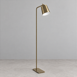 (Latão - Especiais) Coluna Golden Art Brida em Latão com Base Retangular e Lâmpada E27 130cm C760LT