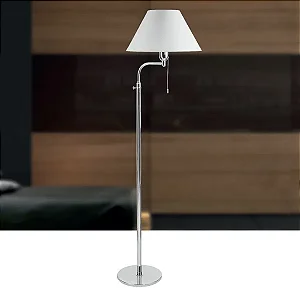 Coluna de Iluminação Golden Art Britner Telescópica em Latão com Haste Curva Ajustável 140–185cm C226LT