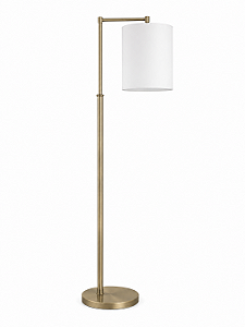 (Latão - Especiais) Coluna de Iluminação Golden Art Ciciliona Telescópica em Latão com Braço de 36cm Ajustável 100–165cm C228LT