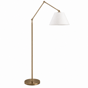 (Latão Especiais) Coluna Iluminação Golden Art Classic Articulada em Latão com Lâmpada E27 Altura Média 170cm C629LT
