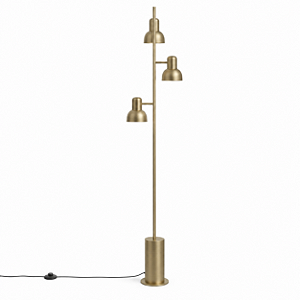 (Latão - Especiais) Coluna Iluminação Golden Art C1810-3LT Escriba em Latão 3 Soquetes E27 170cm