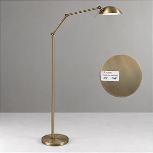 (Latão - Especiais) Coluna de Iluminação Golden Art Jully Articulada em Latão com Lâmpada G9 Altura Média 150cm C680LT