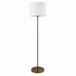 (Latão - Especiais ) Coluna de Iluminação Golden Art Luana Reta em Latão com Base Redonda 165cm C221LT