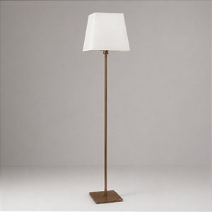 (Latão - Especiais) Coluna de Iluminação Golden Art Pietra Reta em Latão com Base Quadrada 160cm C220LT