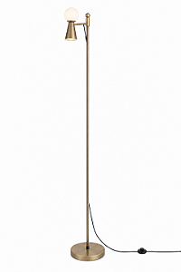 Coluna de Iluminação Golden Art Pivô em Latão com Bola de Vidro e Spot GU10/G9 168cm C9900LT