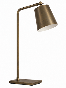 (Latão - Especiais) Luminária Mesa Golden Art M760LT Brida Base Retangulare Lâmpada E27 60cm