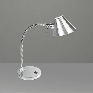 Luminária de Mesa Golden Art Millus com Haste Flexível Cromada em Latão e Lâmpada G9 Altura Média 35cm M699LT