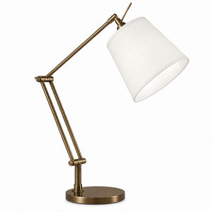 (Latão - Especiais) Luminária de Mesa Golden Art Rebecca Articulada  Cúpula Tecido 60cm M730LT
