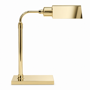 (Latão - Especiais) Luminária de Mesa Golden Art Vittoria Telescópica em Latão com Base Retangular e Lâmpada E27 Altura Ajustável 40–46cm M205LT