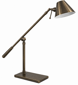 (Latão - Especiais) Luminária de Mesa Golden Art M786LT Zull Articulada com Base Retangular Lâmpada G9 Altura Média 60cm