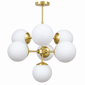 (Latão - Especiais) Lustre Golden Art Balls 7 Bolas Ø20cm 2 Andares 7xE27 T2050-7LT