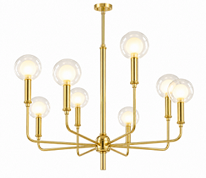 (Latão - Especiais) Lustre BANIS Golden Art T2803-8LT com 8 x G9 e Diâmetro de 60cm –
