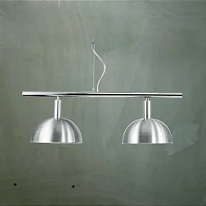 Lustre BILHAR 1/2 Bola 2 Cúpulas em Latão 90 cm – Golden Art T143-2LT