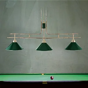 Lustre BILHAR 3 Cúpulas em Latão 130 cm – Design Clássico Golden Art  T140-3LT
