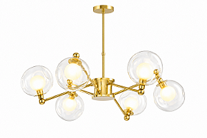 (Latão - Especiais) Lustre BRAID Golden Art T2802-6LT com 6 Lampadas G9 – Iluminação