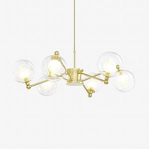 Lustre BRAID em Latão com 6 Soquetes G9 – Golden Art Iluminação T2802-6LT