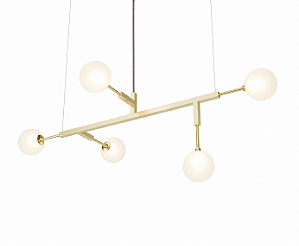 Lustre CINQUE 100 em Latão para Bolas de 12cm com 5 Soquetes G9 – Golden Art T55100LT